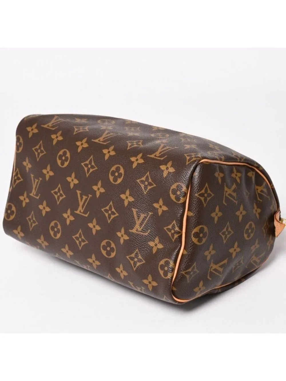Louis Vuitton Speedy 25 Handbag Monogram Leather Brown Gold